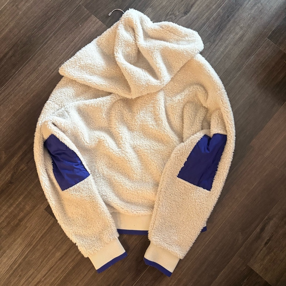 Champion Sherpa Half Zip Cropped Hooded Sweatshirt SZ SMALL - Picture 4 of 4